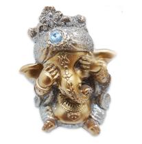 Ganesha da Sabedoria Enfeite Ganesha Não Vejo Gold 8 cm