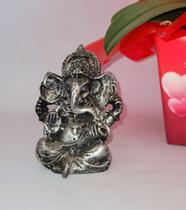 Ganesha de resina na cor cinza envelhecido, uma bela peça e acabamento!