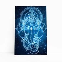 Ganesha Deus Hindu Azul Neon Universo Quadro Canvas 60x40cm