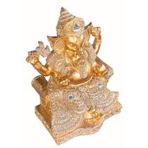 Ganesha Estatueta Dourada e Brilho - IMPS&M
