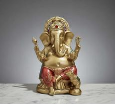 Ganesha Hindu Deus Sorte Prosperidade Sabedoria Resina 35 Cm