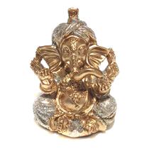 Ganesha Hindu Deus Sorte Prosperidade Sabedoria Resina Estat - 119 Dourada