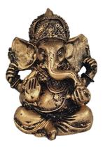 Ganesha Hindu Pequena Deus Sorte Prosperidade Sabedoria 9,5cm Resina