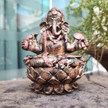 Ganesha Na Flor De Lótus Resina Decoração 15 Cm