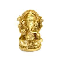 Ganesha trono resina dourado - Lua Mística - 100% Original - Loja Oficial