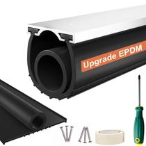 Garage Door Seal Nayotaa EPDM Rubber 8FT com kit de trilhos preto
