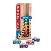 Garagem de estacionamento Melissa & Doug Stack & Count com 10 carros