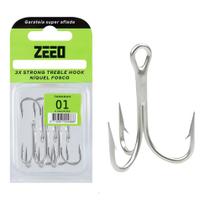 Garatéia 3x Treble Hook Niquel 06 Peças - Zeeo N 01