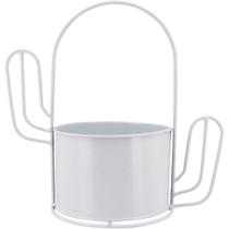 Garden Cachepô 23X24X13Cm Metal Branco Cacto