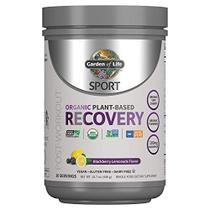 Garden of Life Sport Vegan Organic Plant Based Post Workout Muscle Recovery Powder for Men & Women - BlackBerry Lemonade 30 Porções, 100mg magnésio, antioxidantes, suplementos, 15,7 Oz