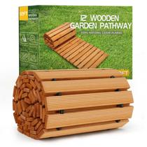 Garden Pathway RELIANCER Wooden Roll Out Cedar Straight Garden Pathway RELIANCER Wooden Roll Out Cedar Straight