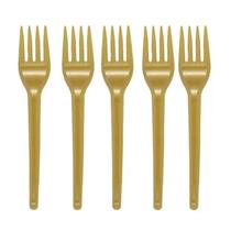 Garfinho Descartável Dourado para Festas - 50 Unidades Garfinho Descartável Dourado para Festas - 50 Unidades