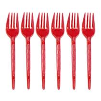 Garfinho Descartável Vermelho Neon para Festas - 50 Un Garfinho Descartável Vermelho Neon para Festas - 50 Un