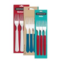 Garfo Cabo Colorido de mesa em aço Redomma 3u 18x2 Kit 3