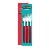 Garfo Cabo Colorido de mesa em aço Redomma 3u 18x2