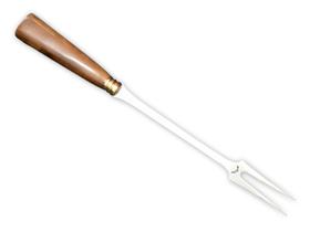 Garfo Churrasco Carne Aço Inox 420c Cabo Madeira 10 Pol