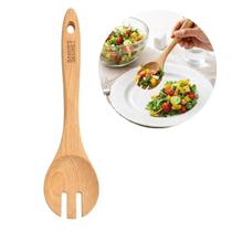 Garfo Colher Salada Legumes Madeira Seringueira Utensílio Garfo Colher Salada Legumes Madeira Seringueira Utensílio