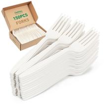 Garfo compostável FEHHTO 7 cm 150 unidades de amido de milho descartável