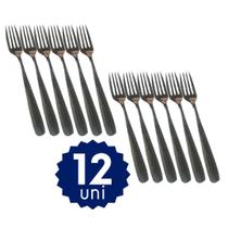 Garfo de Mesa Inox 12 Peças Premium Resistente Restaurante Bar Cozinha Profissional
