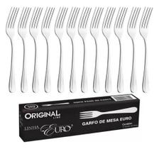 Garfo De Mesa Inox Euro Com 12 Pçs Original Line