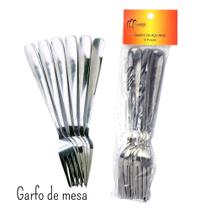 Garfo de mesa Monaliza aço inox Pack com 6 pçs Cod MZ-24283