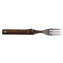 Garfo de mesa robusto para em aço inox e cabo de madeira Riga