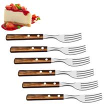 Garfo de sobremesa inox com cabo de madeira tratada tramontina poliwwod