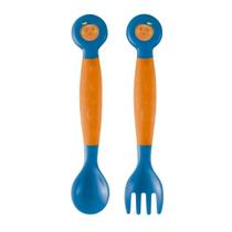 Garfo e Colher Flexiveis Funny Meal Laranjito Multikids Baby