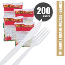 Garfo E Faca Descartavel Reforçado P/ Delivery Kit 200 pares