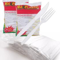 Garfo e Faca e Guardanapo kit 100 unidades Sache com 100un P Delivery