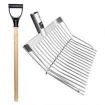 Garfo Forcado Pequeno Em Aço Galvanizado 16 Dentes Com Cabo