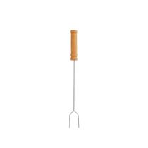Garfo para Churrasco Aço Cromado Cabo Madeira 1un