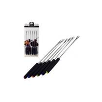 Garfo Para Fondue Em Inox Com Cabo Plastico 6 Peças - Kehome Garfo Para Fondue Em Inox Com Cabo Plastico 6 Peças - Kehome