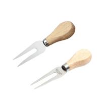 Garfo para queijo inox cabo madeira kehome