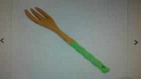 Garfo para Servir Bambu/Silicone verde