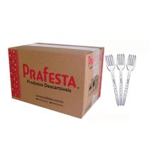 Garfo Plástico Sobremesa Descartável C/1000 Unidades cristal