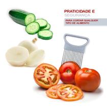 Garfo Prático Apoiador Fatiar Alimentos Cortar Legumes Fruta - Fullcommerce