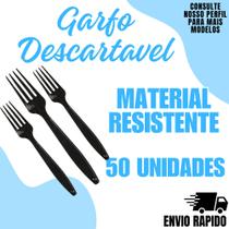 Garfo Refeição Descartavel Marmitex Churrasco Almoço Preto