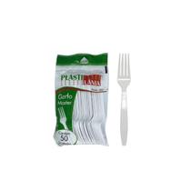 Garfo refeição master branco 18cm com 50 un plastilânia