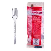 Garfo refeiçao premium cristal com 50 unidades - prafesta