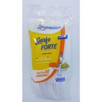 Garfo Strawplast Refeicao Forte Branco 50un Garfo Strawplast Refeicao Forte Branco 50un