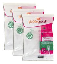 Garfo Transparente Descartável Biodegradável 50u Kit 3