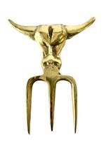 Garfo Tridente Bronze Churrasco Boi Bull Tridente