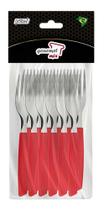 Garfos de Mesa 12 Peças Cabo Plástico Pop Color Vermelho Gourmet Mix