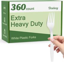 Garfos de plástico Dealusy 360 Count Extra Heavy Duty White Garfos de plástico Dealusy 360 Count Extra Heavy Duty White