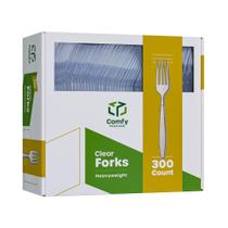 Garfos de plástico descartáveis, pacote confortável, pacote com 300