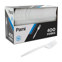 Garfos de plástico descartáveis PAMI de peso médio pacote com 400