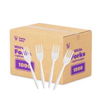 Garfos de plástico descartáveis Pantry Value 1000 unidades brancas