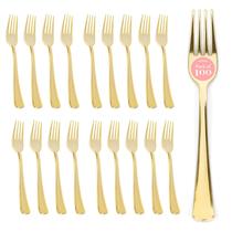 Garfos de plástico descartáveis Prestee 100 Gold Heavy Duty Garfos de plástico descartáveis Prestee 100 Gold Heavy Duty