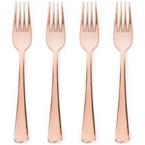 Garfos de plástico descartáveis Prestee Rose Gold 18 cm, pacote com 100 Garfos de plástico descartáveis Prestee Rose Gold 18 cm, pacote com 100